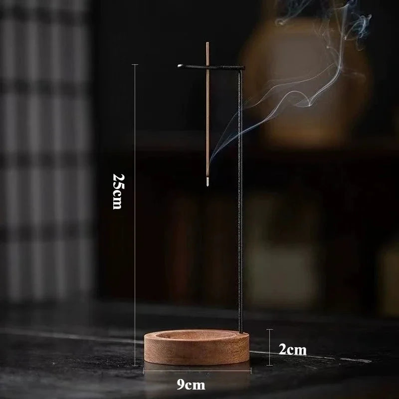 1x Solid Wooded Incense Burner Handmade Hanging Sandalwood Incense Sticks Holders Zen Meditation