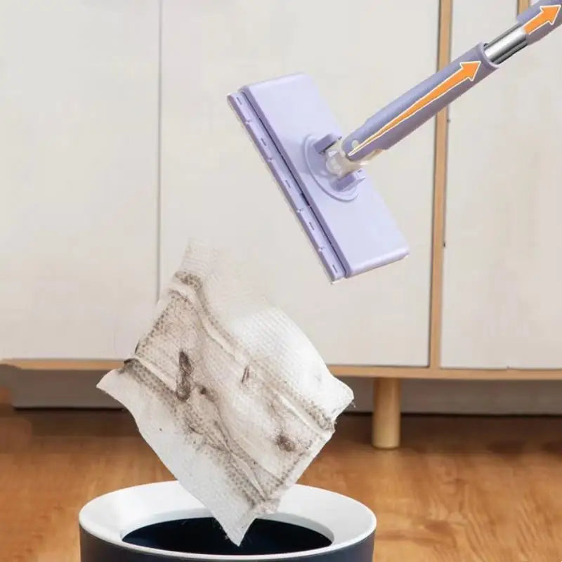 1pc Portable Mini Mop Automatic Paper Towel Changing Mop 360°Rotation Cleaning Tool For Floor Window Dust Removal No cloth 