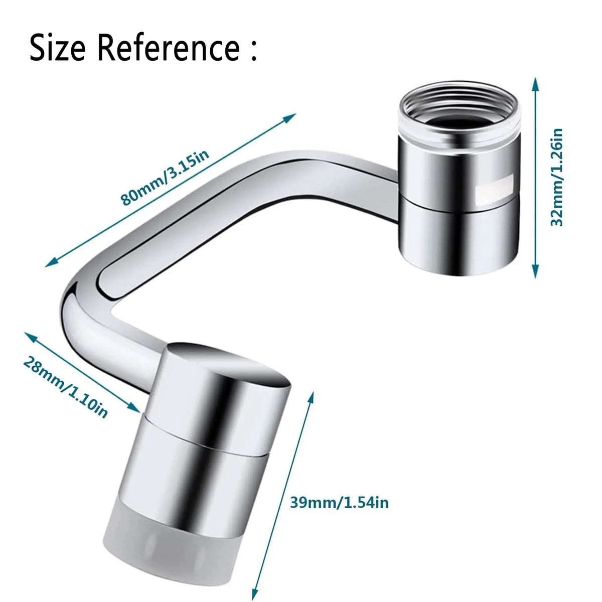 Stainless Steel 1080° Swivel Faucet Extender Splashproof with Dual Spray Mode Universal Adapter for Bathroom Sink Accessory
