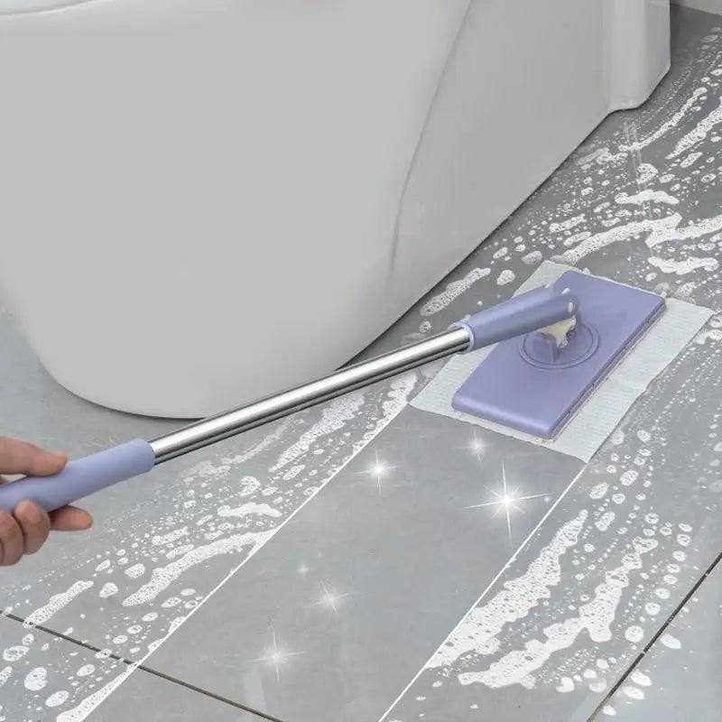 1pc Portable Mini Mop Automatic Paper Towel Changing Mop 360°Rotation Cleaning Tool For Floor Window Dust Removal No cloth 