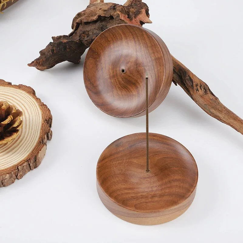 1x Solid Wooded Incense Burner Handmade Hanging Sandalwood Incense Sticks Holders Zen Meditation