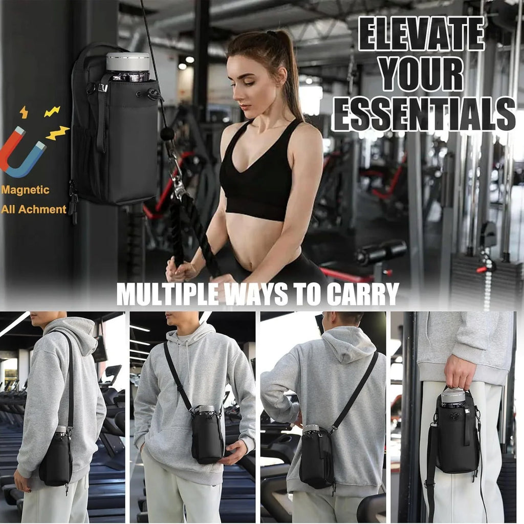 Super Strong Magnetic Gym Bag For Phone Water Bottle Portable Fitness Storage Sports Accessories Large Capacity Carrier