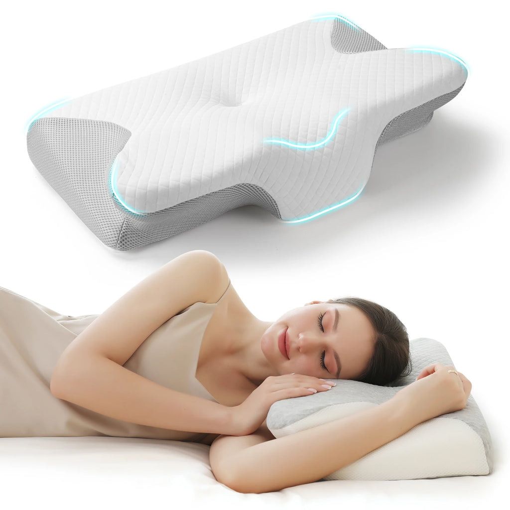 Memory Foam Pillow Core Ergonomic Ice Silk Adult Memory Cotton Neck Support Pillow