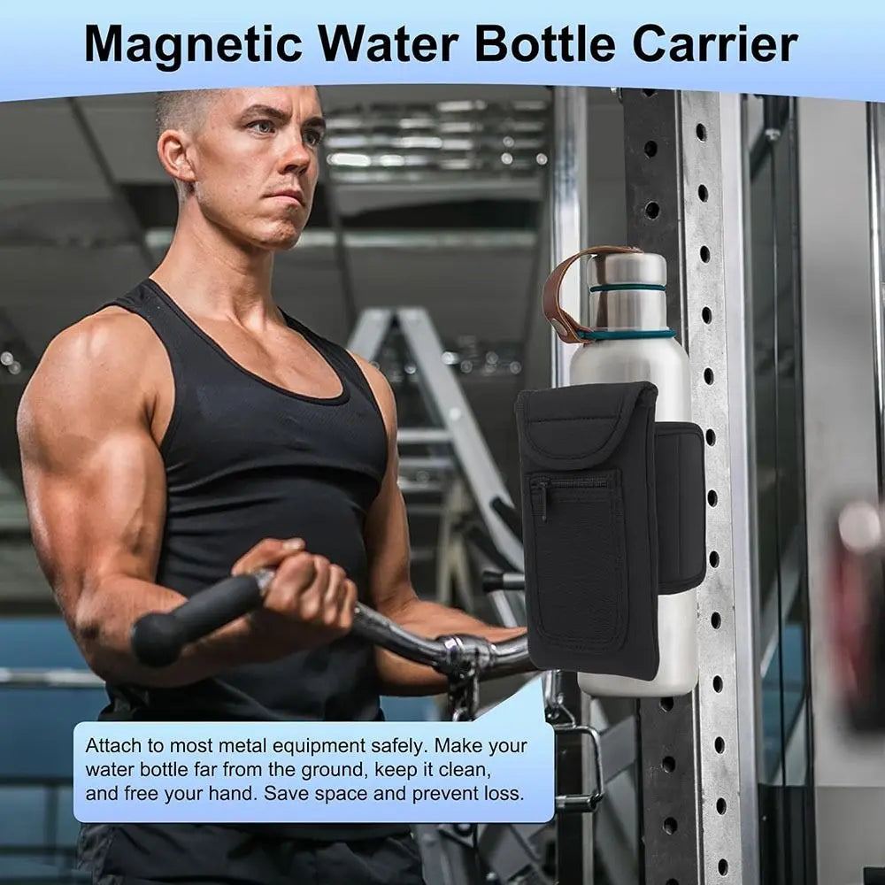 Water Bottle Elastic Sleeve Reusable Gym Accessories Elastic Magnetic Gym Bag Waterproof Water Bottle Pockets