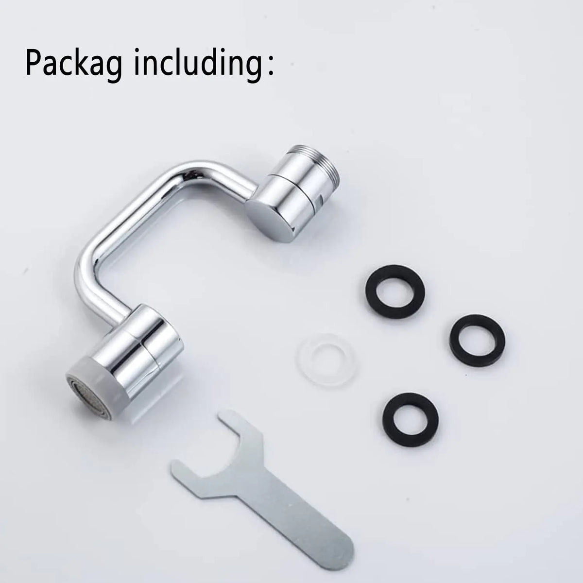 Stainless Steel 1080° Swivel Faucet Extender Splashproof with Dual Spray Mode Universal Adapter for Bathroom Sink Accessory